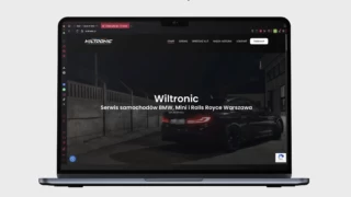 Nowoczesna strona internetowa dla serwisu aut premium BMW, Mini i Rolls-Royce – z formularzem rezerwacji i estetyką klasy premium. Zrzut ekranu strony wiltronic.pl – serwis samochodowy BMW, Mini i Rolls-Royce, widok na ciemny motyw i przycisk „Zadzwoń”